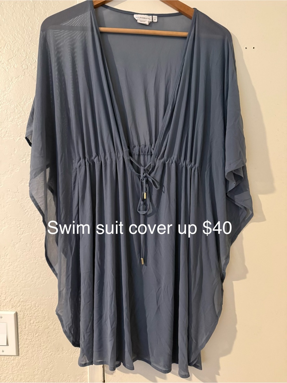 Lightweight Swim Cover-Up Kaftan in Slate Blue